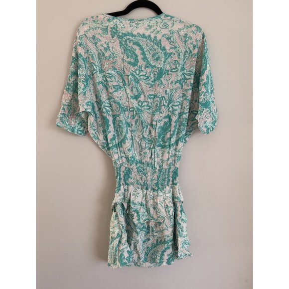 Antik Batik Smock Waisted Green Mini Dress Size S Small NEW [jb] - Picture 5 of 5